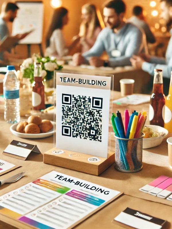 Center piece with QR code